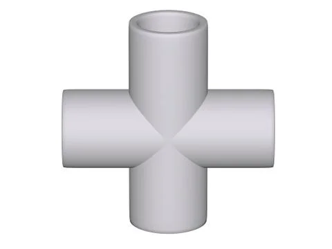 Fitting - pvc connection doubletree 90° isolated on white background used to Stock Illustration