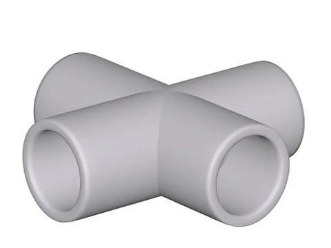 Fitting - pvc connection doubletree 90° isolated on white background used to Stock Illustration