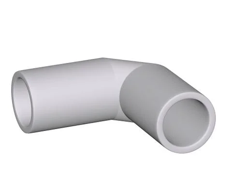 Fitting - pvc connection flex 90° isolated on white background used to insta Stock Illustration