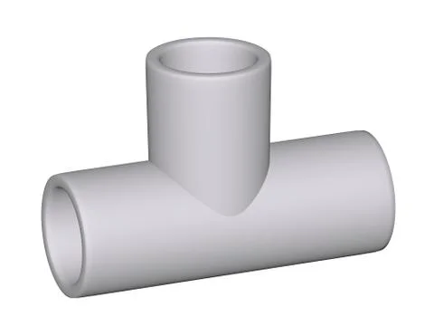 Fitting - pvc connection wye 90° isolated on white background used to instal Stock Illustration