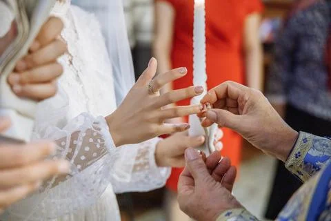 Fitting the ring Stock Photos
