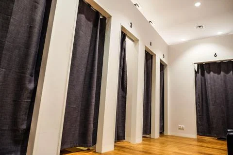 Fitting room interior in a mall. Stock Photos