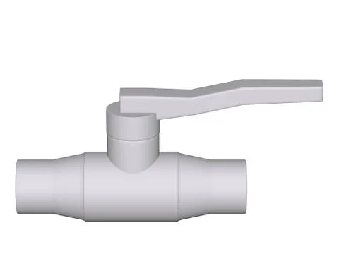 Fitting - tap pvc connection isolated on white background used to install plu Stock Illustration