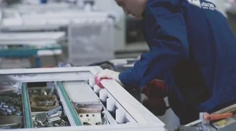 Fittings for PVC windows. Special machine for processing Stock Footage 68893800