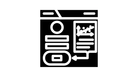 Fitts law ux ui design glyph icon animation Stock Footage 326741599