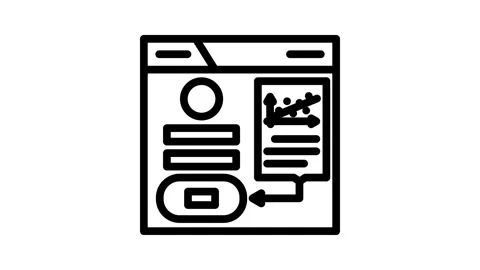 Fitts law ux ui design line icon animation Stock Footage 326758187