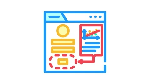 Fitts law ux ui design color icon animation Stock Footage 327265381