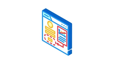 Fitts law ux ui design isometric icon animation Video stock 327287779