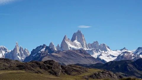 The Fitz Roy mountain range near El Chalten Stock Footage 109508352