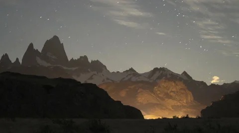 Fitz Roy Night Timelapse Stock Footage 6117264