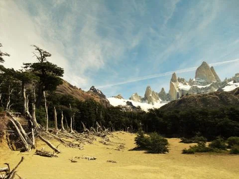 Fitz Roy peak landscape Stock Photos