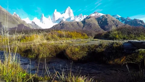 Fitz Roy scenic view Stock Footage 70834343