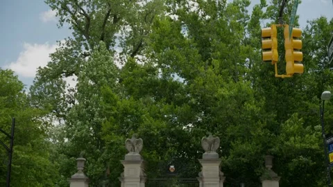 FitzRandolph Gate At Princeton University Tilt Down Stock Footage 340261238