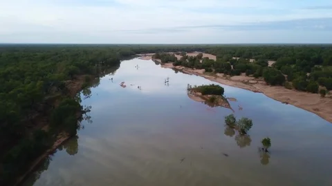 Fitzroy river flyover Stock Footage 106513620