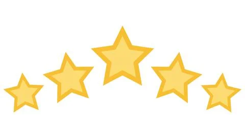 Five 5 star service quality rating, stars customer product rating Stock Illustration