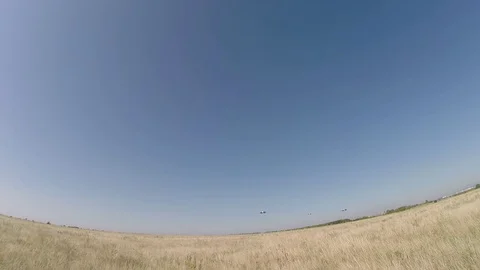 Five aircraft on landing Stock Footage 70651160