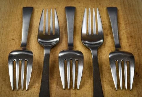 The five anticorrosive forks Stock Photos