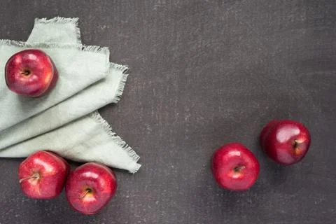 Five apples on a painted background Stock Photos