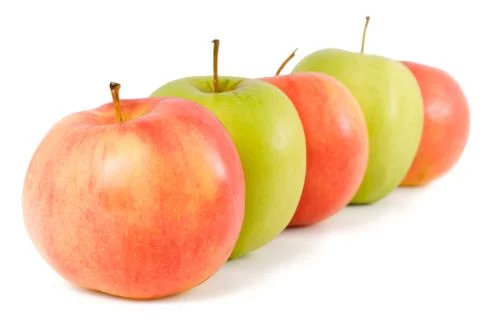Five apples Stock Photos