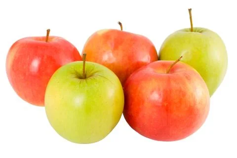 Five apples Stock Photos