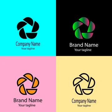 Five Arc Aperture logo design Stock Illustration