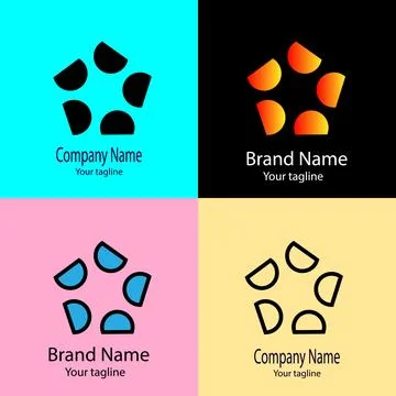 Five Arc Focus logo design 스톡 일러스트