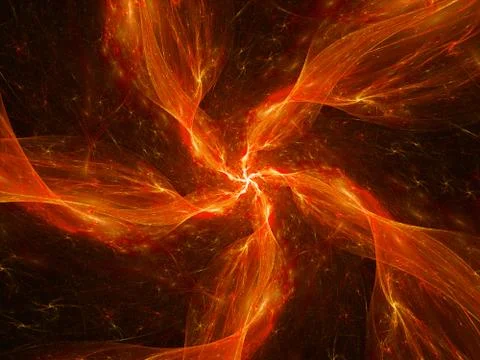 Five armed space flame object Stock Illustration