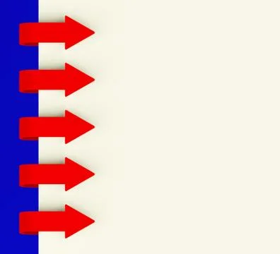 Five arrow tabs over paper for menu list or notes Ilustración de archivo