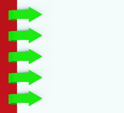 Five Arrow Tabs Over Paper For Menu List 3d Rendering Stockillustratie