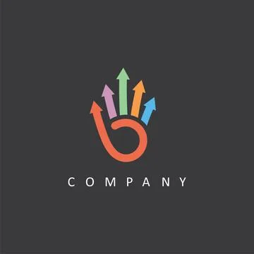 Five arrows hand concept icon vector design template 스톡 일러스트