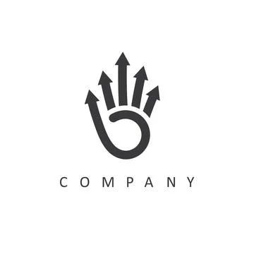 Five arrows hand concept icon vector design template Stock Illustration