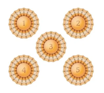 Five award ribbons Stock Illustration