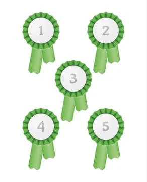 Five award ribbons イラスト素材