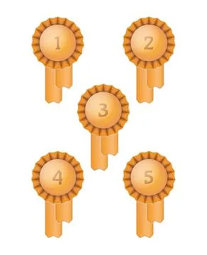 Five award ribbons Stock-Illustration