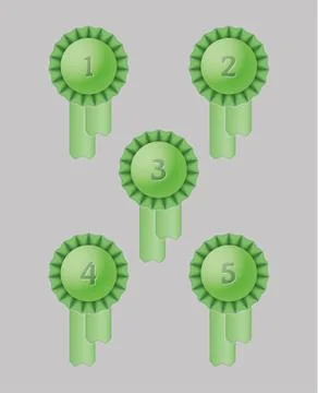 Five award ribbons Stock-Illustration