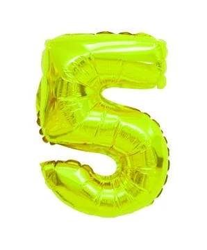 Five from balloons lime color Stock Photos