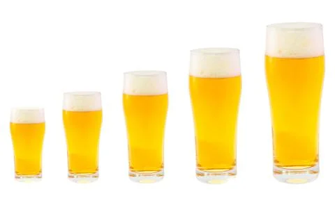 Five Beer Glasses Stock Photos