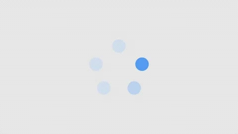 Five blue dots moving in circular motion loading animation Stock Footage 320246702