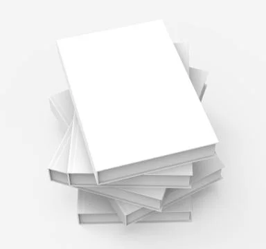 Five books piling up Stock Illustration