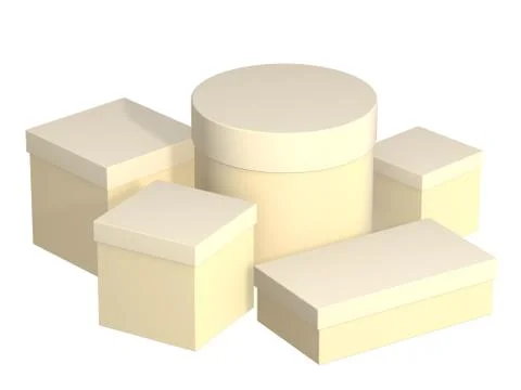 Five boxes Stock Illustration