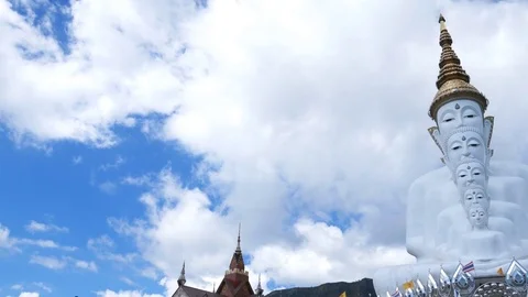 Five Buddhas at Wat Phra Thad Pha Son Kaew Temple Stock Footage 70264865