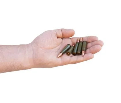 Five bullets for the weapon Stock Photos