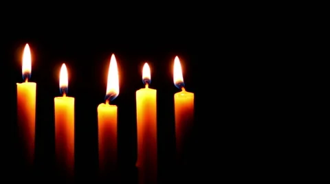 Five Candle on a Dark Background Stock Footage 44890817