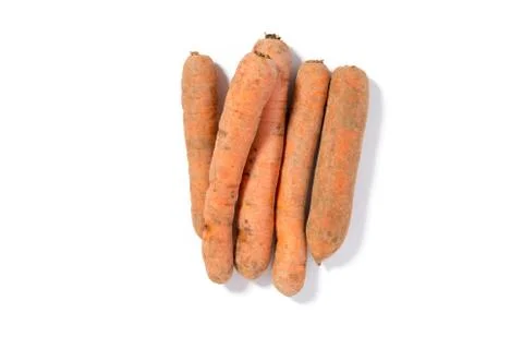 Five Carrots on a White Background Stock Photos
