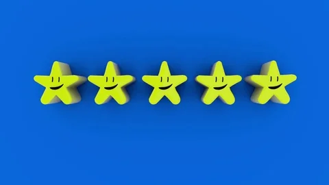 Five Cartoon Stars Animation Loop Stock Footage 72314912