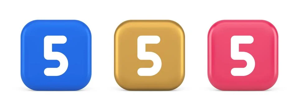 Five character calculator keyboard button financial counting 3d realistic ico 스톡 일러스트