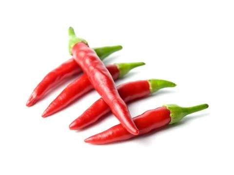 Five chili Foto stock