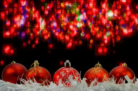 Five christmas balls Stock Photos