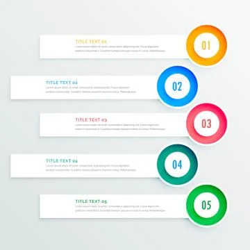 Five circular infographic banners イラスト素材