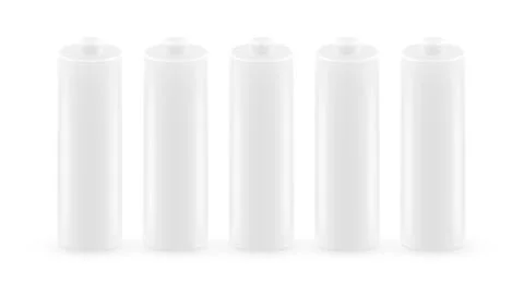 Five Clear White Battery Template Stock Illustration